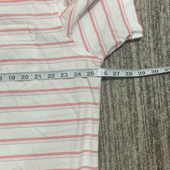 St. Johns Bay Men’s Shirt Size XL Orange White Striped Button Down Performance - Picture 4 of 6